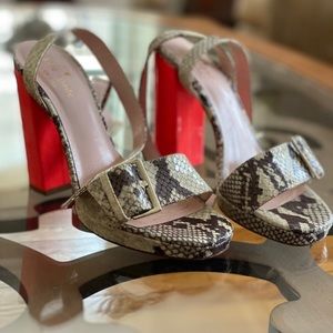 Kate Spade Snakeskin and Neon Block Heel